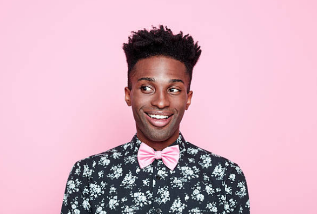 Young man in floral shirt
