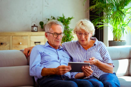 Senior couple at home